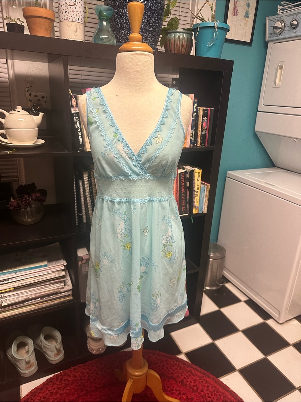 Fairycore Vintage Victoria's Secret Light Blue fairy floral Sheer Nightgown